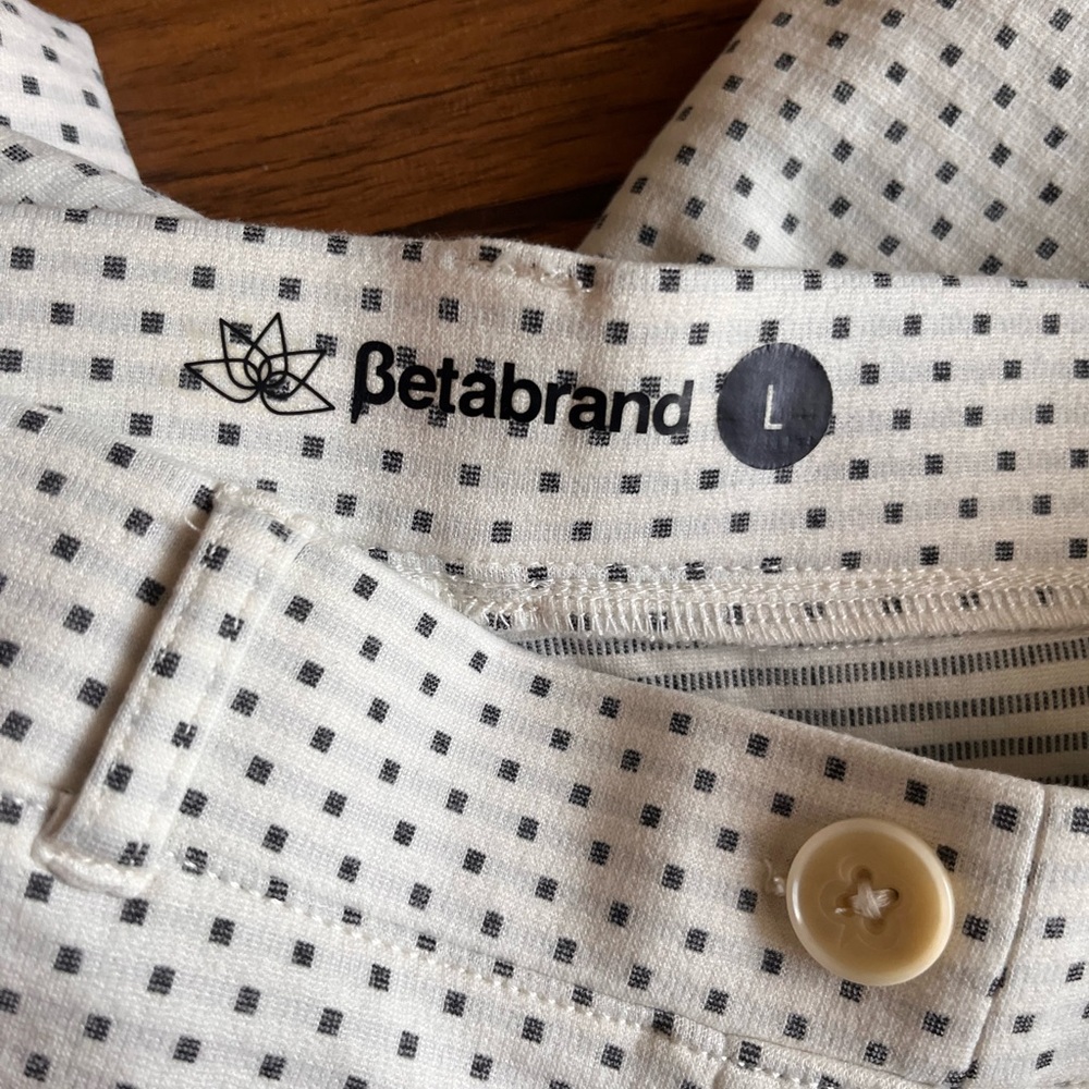 Betabrand White Houndstooth Check Stretch Boot Cut Dress Pants - Picture 10 of 11